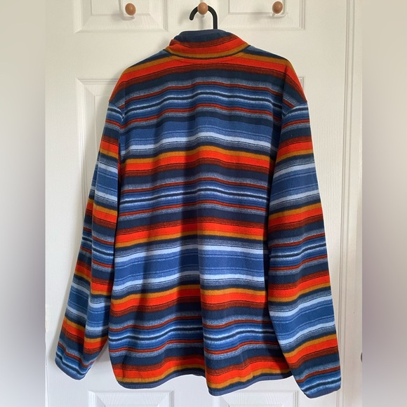 Eddie Bauer Mens Striped 1/4 Snap Fleece Sweater Size XL - Picture 7 of 10